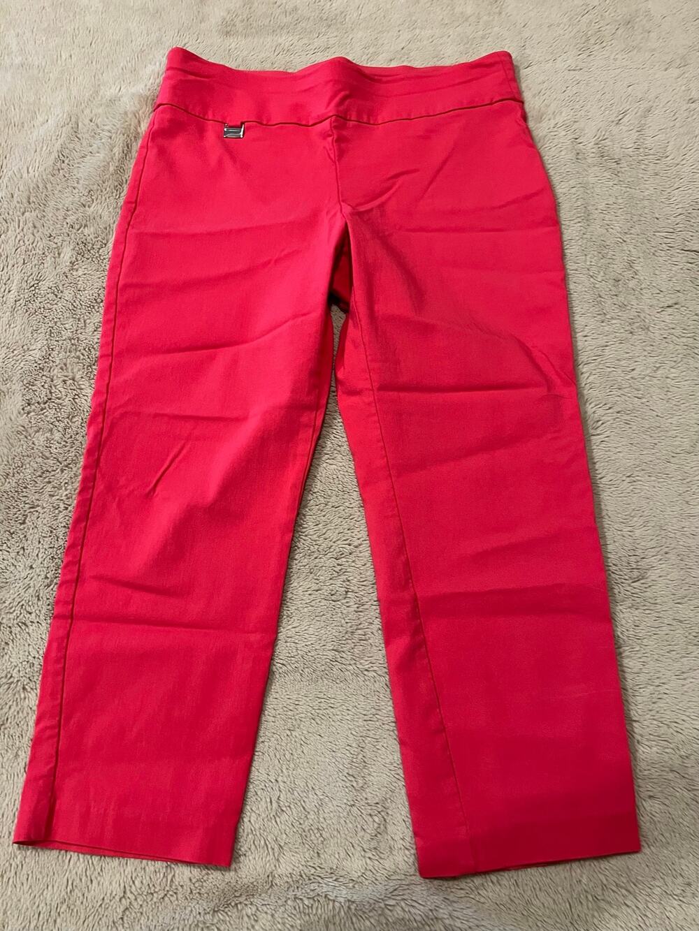 Alfani Women's Size 8 Red/Pink Pull-On Capri Pants Stretch Casual